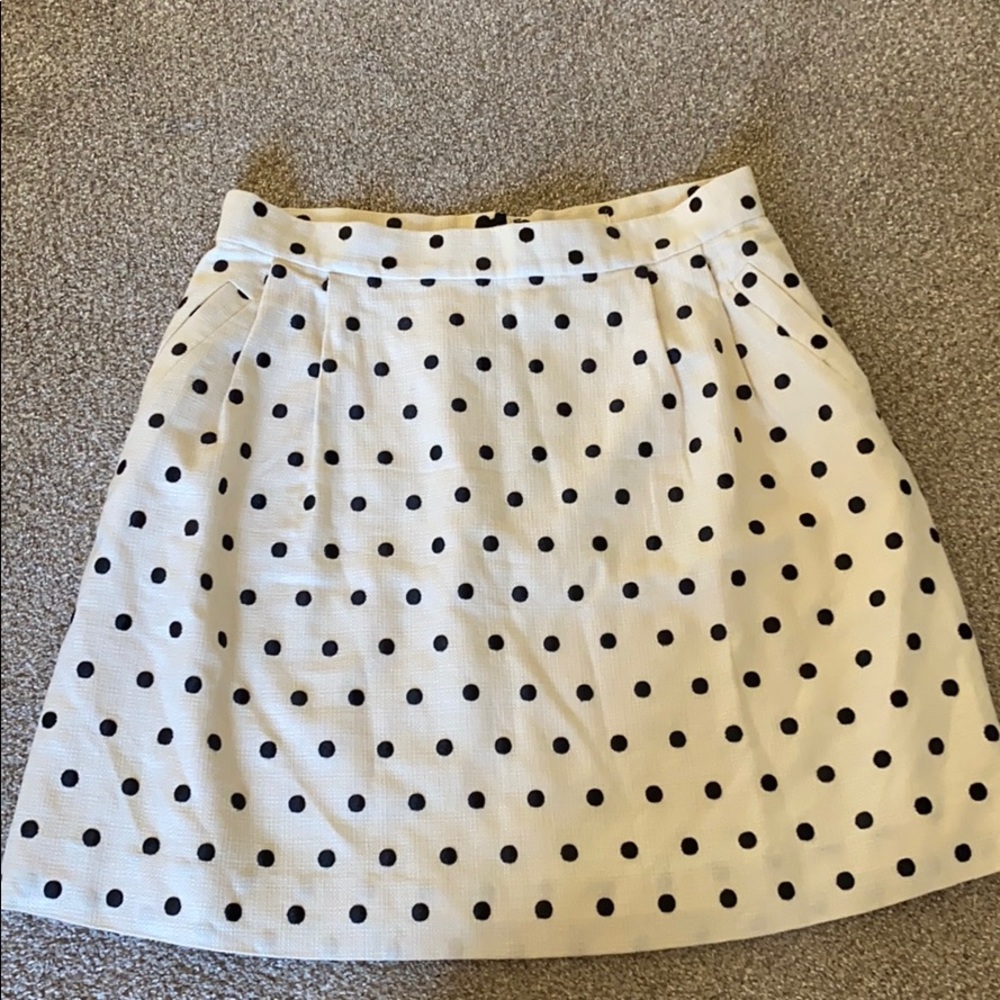Kate Spade Cream and Black Polka Dot Skirt